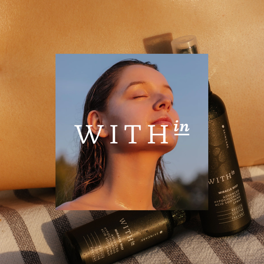 Hypochlorous acid spray and makeup